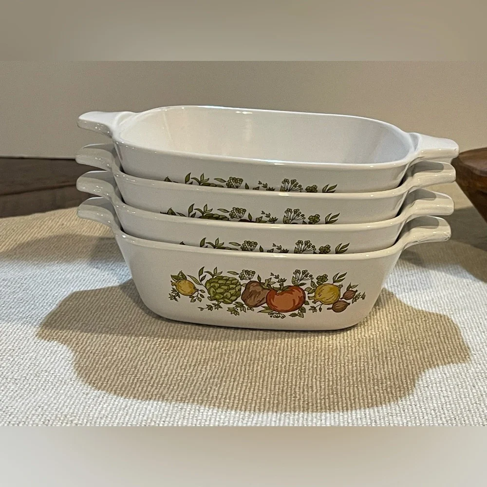 Corning Ware Spice of Life P-41-B Petite Pan Casserole Dishes Set of Four